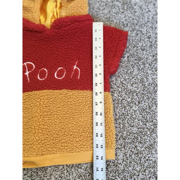 Disney Winnie the Pooh Hoodie Toddler Red Yellow Sherpa Fleece No Tag See Photos - Picture 5 of 7